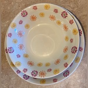 🥙2 GU Vintage Fun Glass Serving🥙 w/🌸 🌼Great for🥙🍇🥗🍛About S=10” & L=11.5”